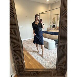 Lauren Ralph Lauren Navy Skirt Size L – Ruffle Detail Feminine Classic Quiet Lux